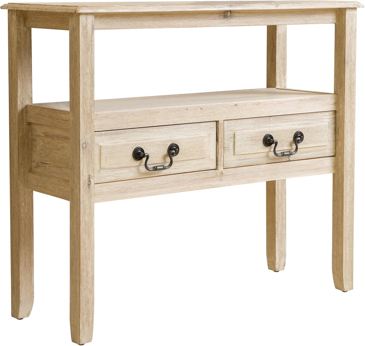 Brushed Morning Mist Acacia Wood Console Table E71315