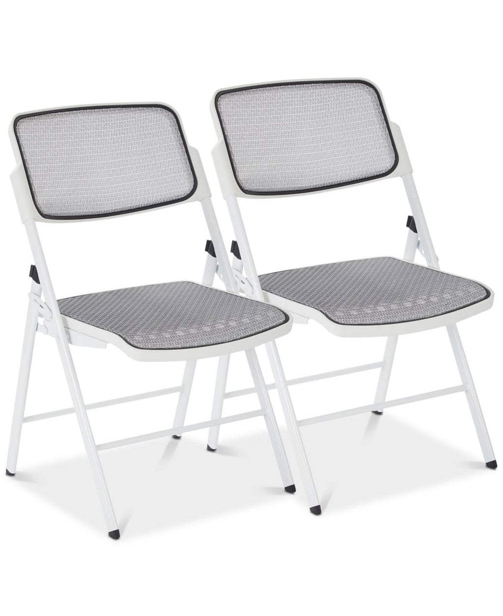 White ProGrid Mesh Folding Chair Q245