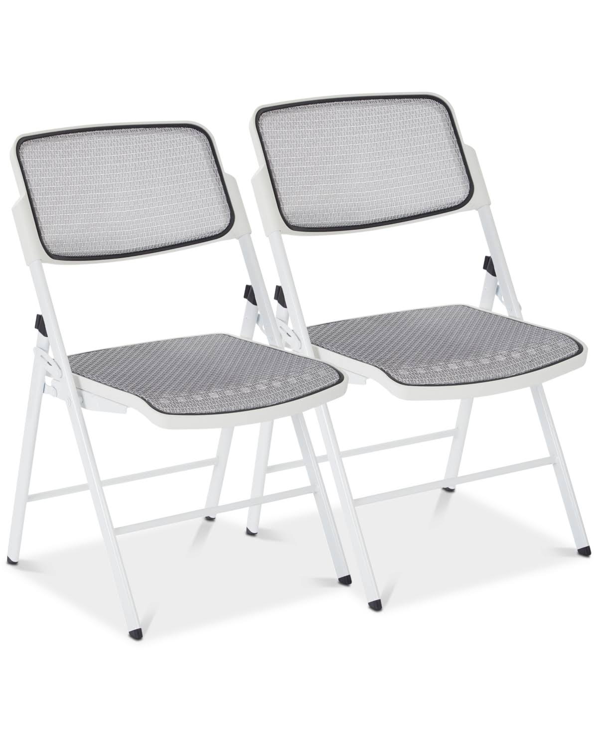 White ProGrid Mesh Folding Chair Q245