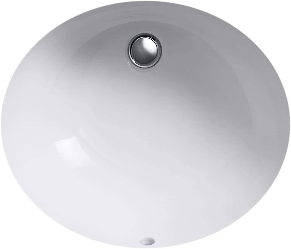White Undermount Oval Bathroom Sink with Overflow T97886