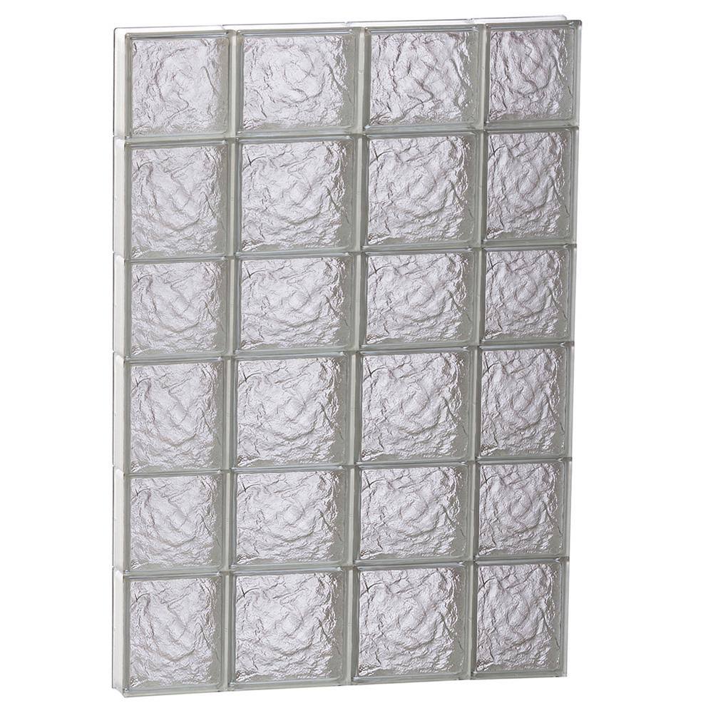 Ice Glass Pattern Frameless Replacement Glass Block Window N414288