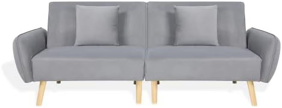 Beige Fabric 2 Seater Loveseat Sofa with Metal Frame T74106