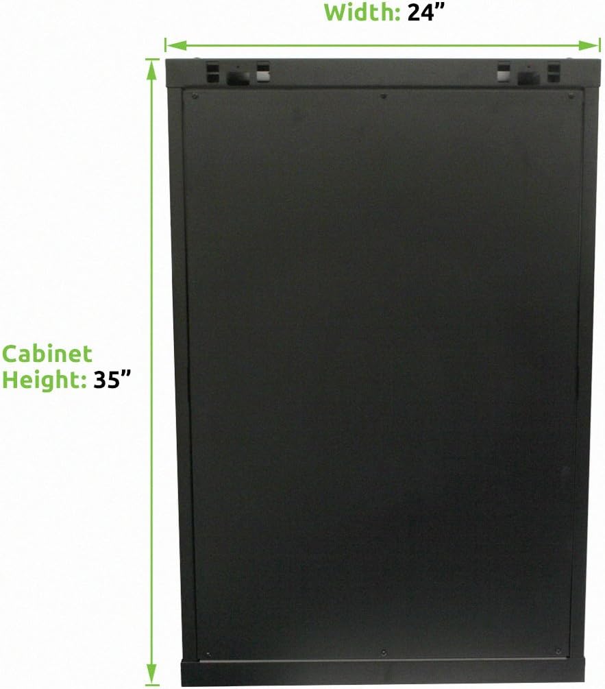 18U Wallmount Cabinet Enclosure 19-Inch Server Network Rack with Locking Glass Door Black S76793