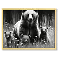 Black and White Grizzly Bear Canvas Print Wall Art 16x12in/20x16in G1277