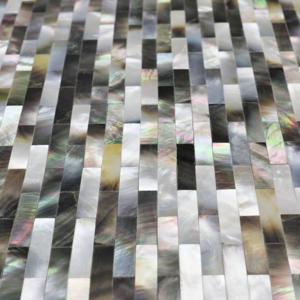 Black/Gray/Pearl Seashell Splitface Tile Sample L137911