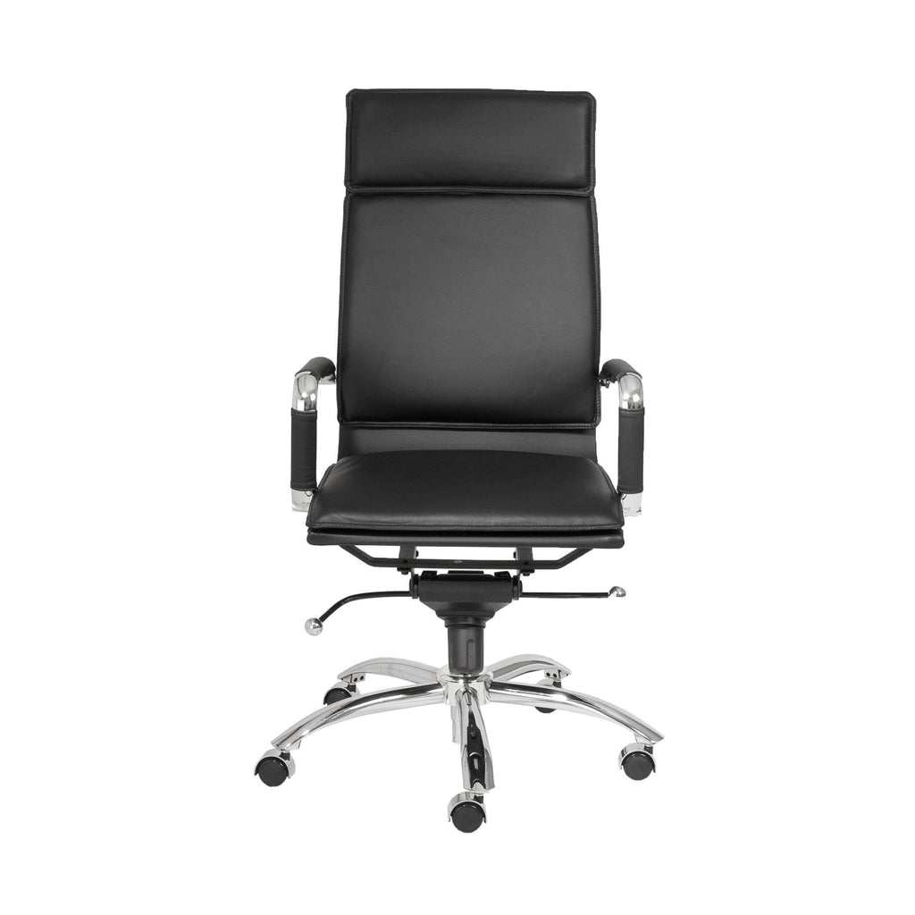 High Back Office Chair in Black with Chromed Steel Base F463