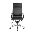 High Back Office Chair in Black with Chromed Steel Base F463