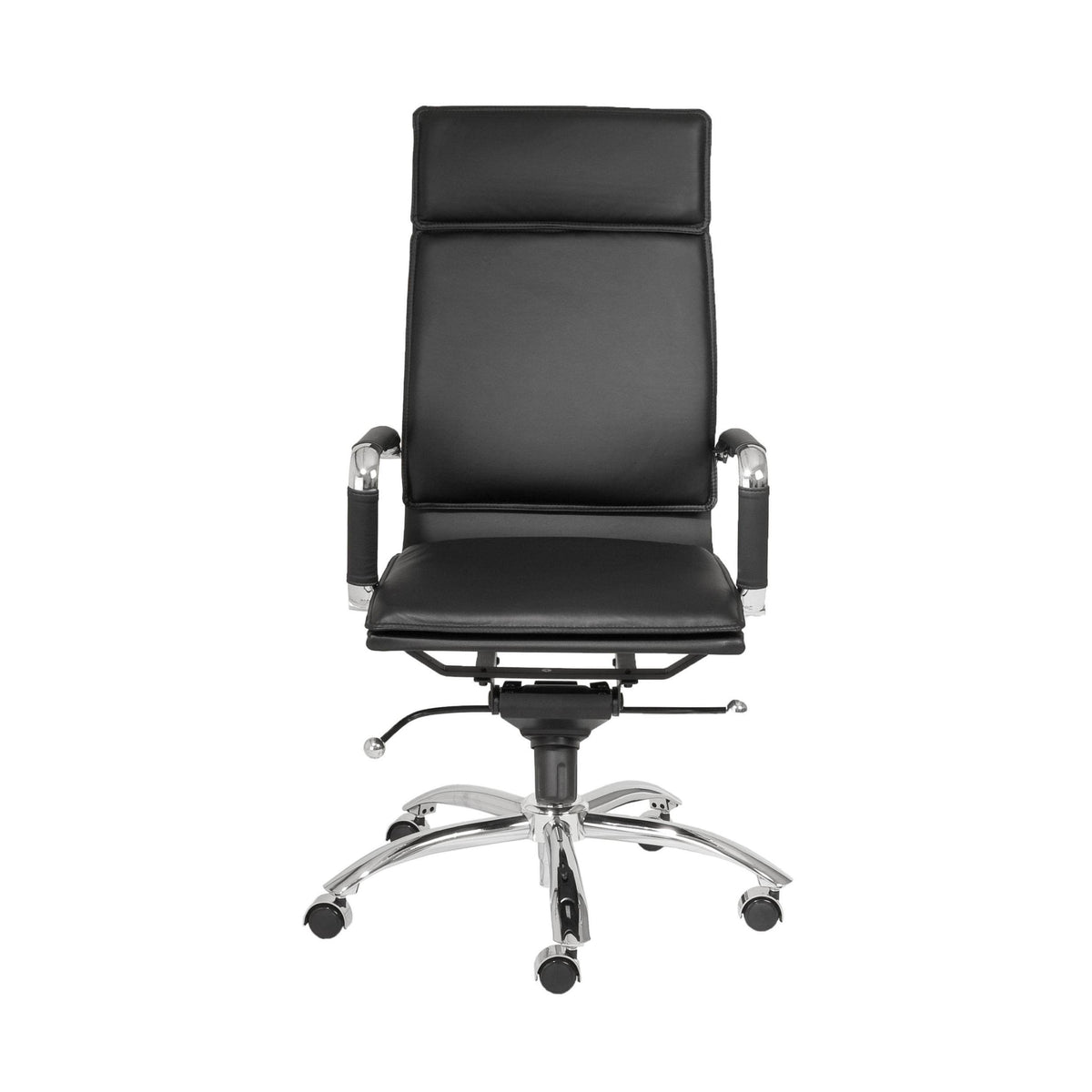 High Back Office Chair in Black with Chromed Steel Base F463