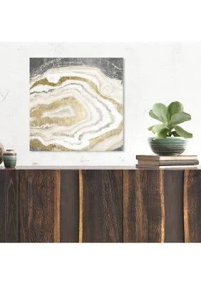 Gold Silver Agate Abstract Canvas H797667