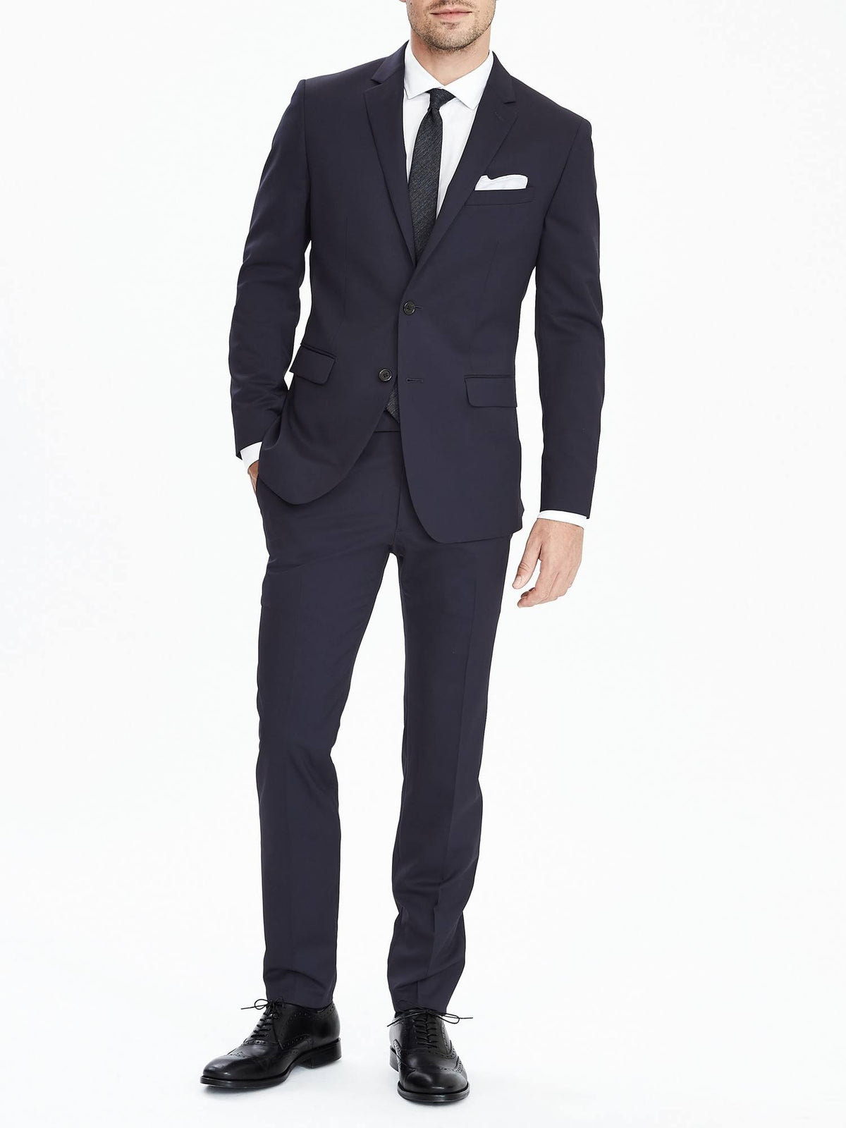 Navy Slim Italian Wool Suit Pant D57556