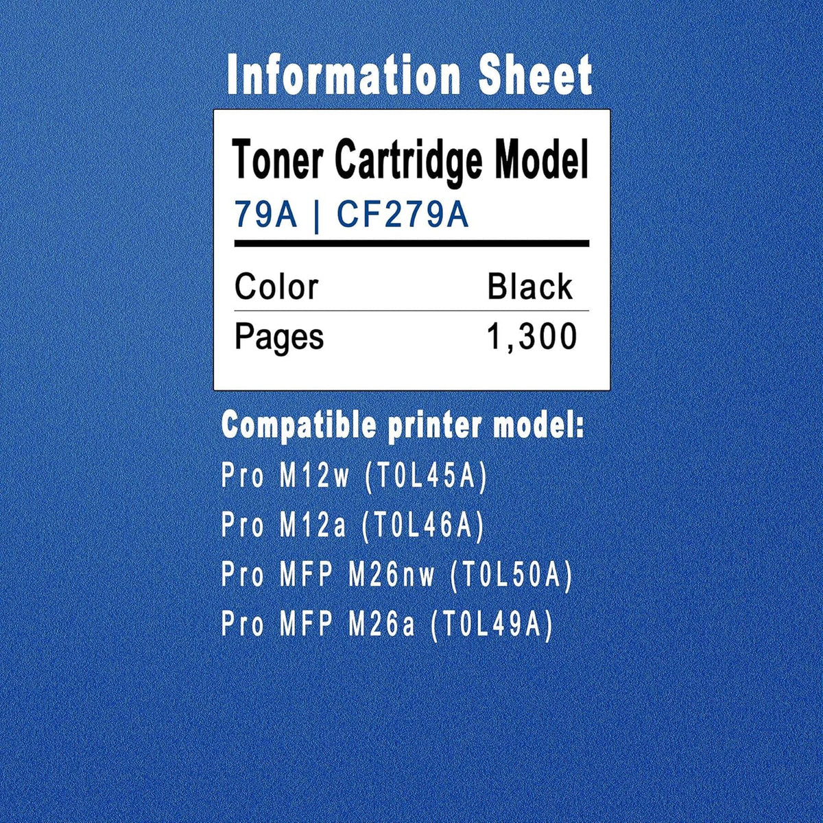 3-Pack Black Toner Cartridge for HP CF279A Printer Z89289