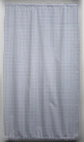 Light Blue White Checked Gingham French Door Curtain Panel with Tie Back B25966