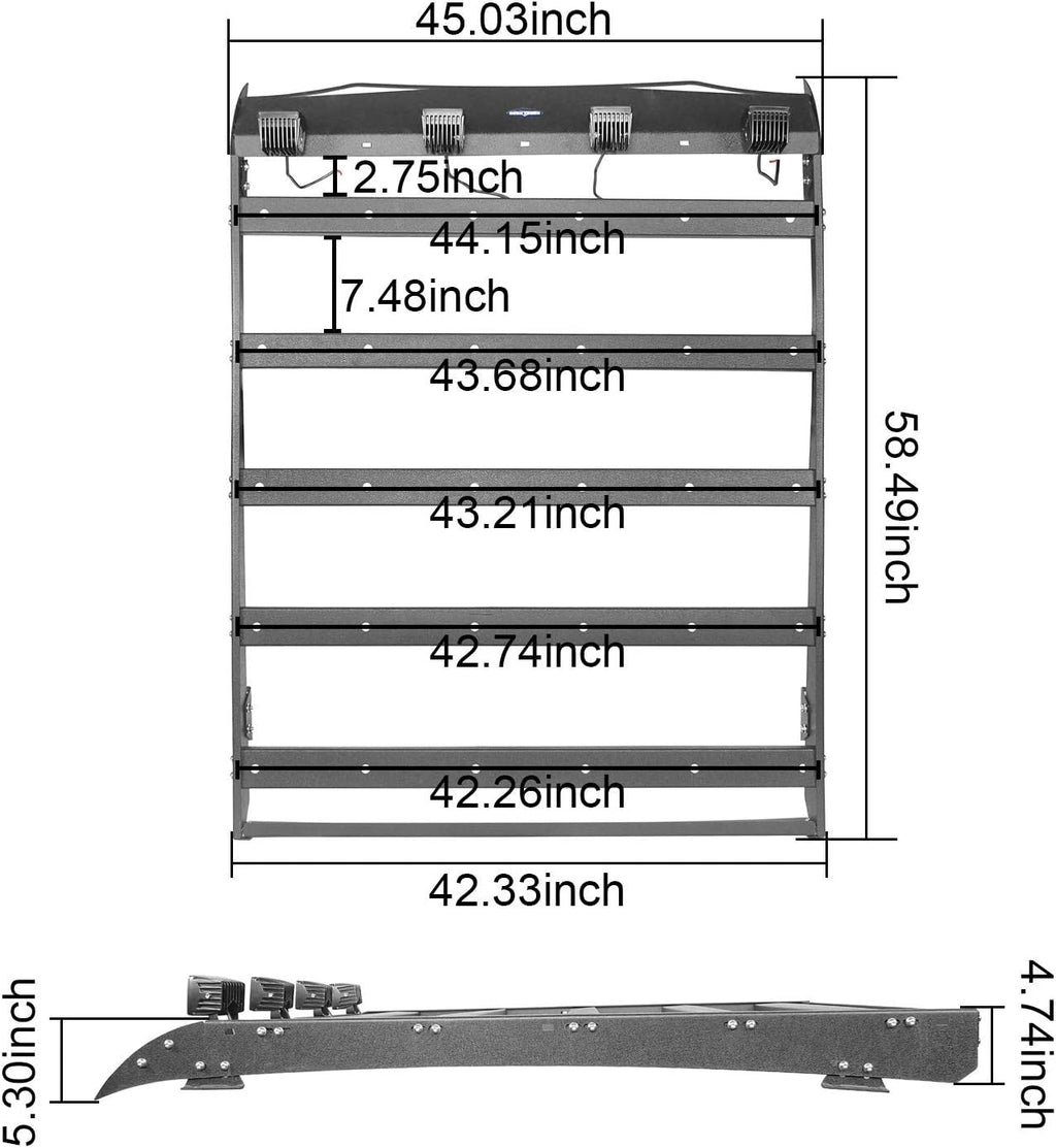 Steel Roof Rack Cargo Carrier for Toyota Tacoma Double Cab Truck E88628