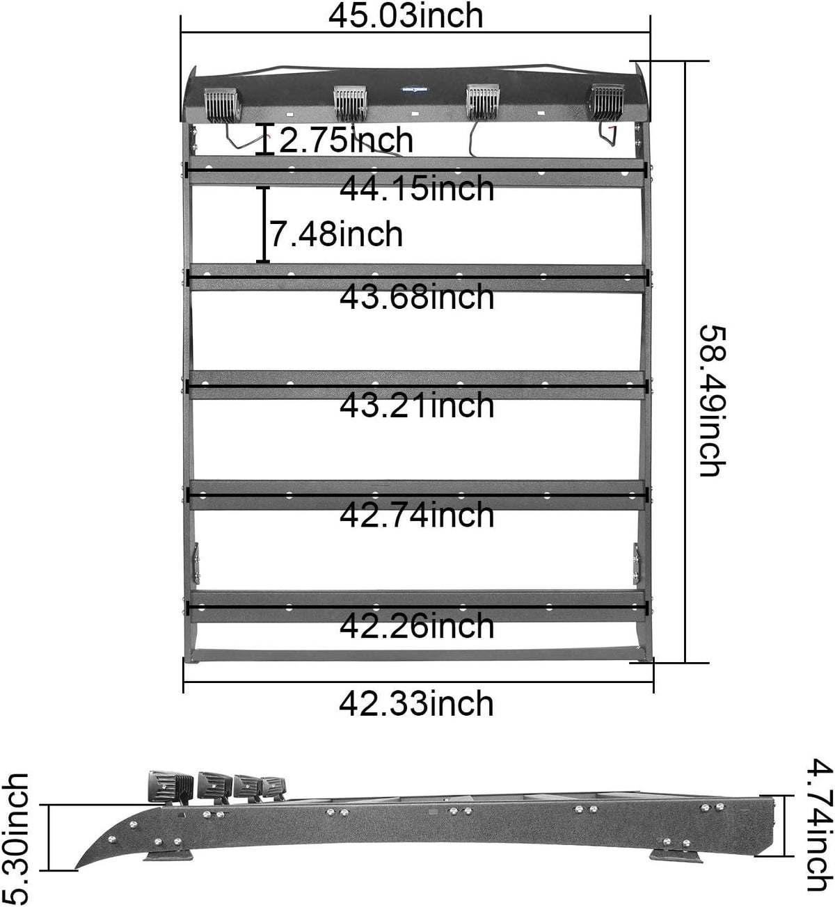 Steel Roof Rack Cargo Carrier for Toyota Tacoma Double Cab Truck E88628