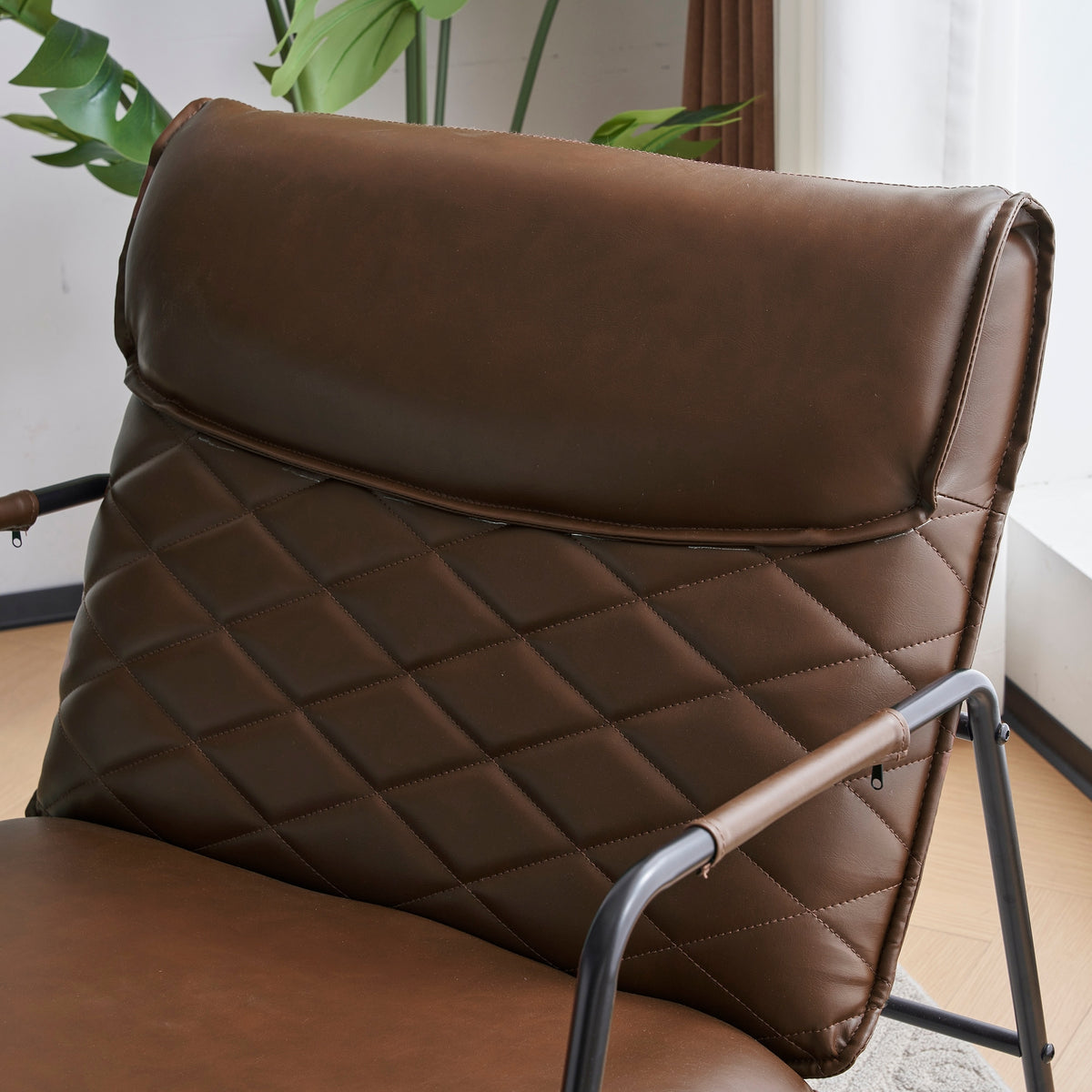 Dark Brown Accent Chair and Ottoman Set O838913