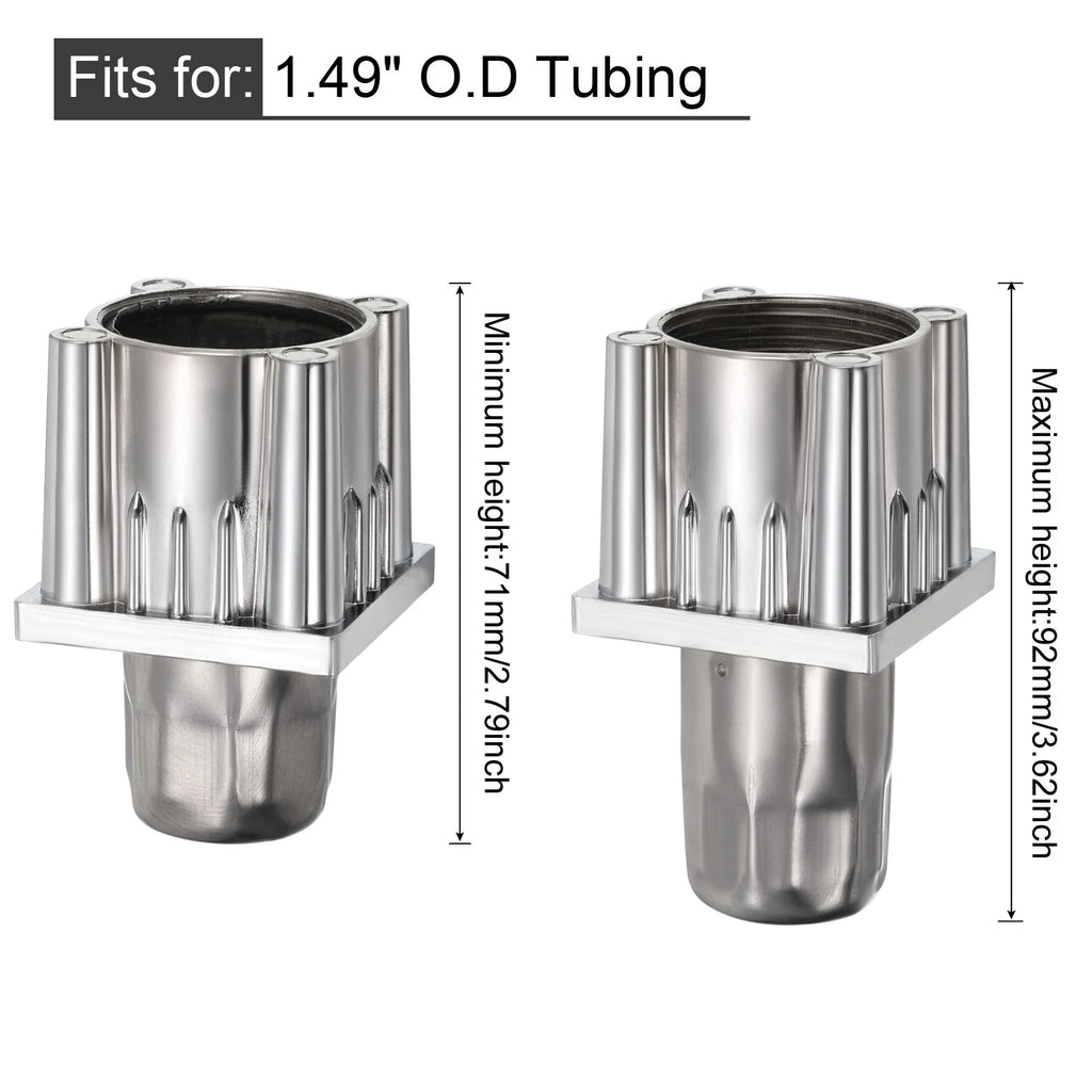 4.1" Stainless Steel Table Legs for 2" Square Tubing, Set of 4 R63099
