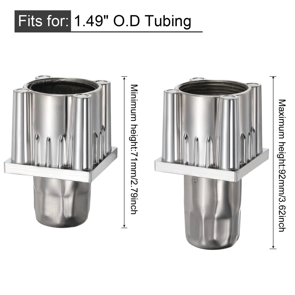 4.1" Stainless Steel Table Legs for 2" Square Tubing, Set of 4 R63099