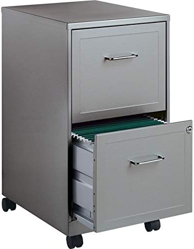 2-Drawer Mobile File Cabinet Gray Pack of 2 L84019