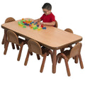 Rectangular Table & Chair Set - Natural Wood T582