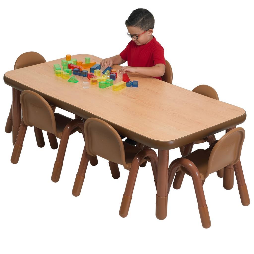 Rectangular Table & Chair Set - Natural Wood T582