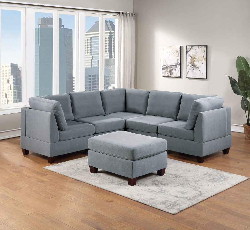 Modular Sectional 6pc Set Gray G779689