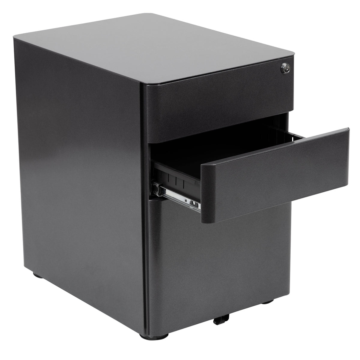 White 3-Drawer Mobile Locking Filing Cabinet M12067