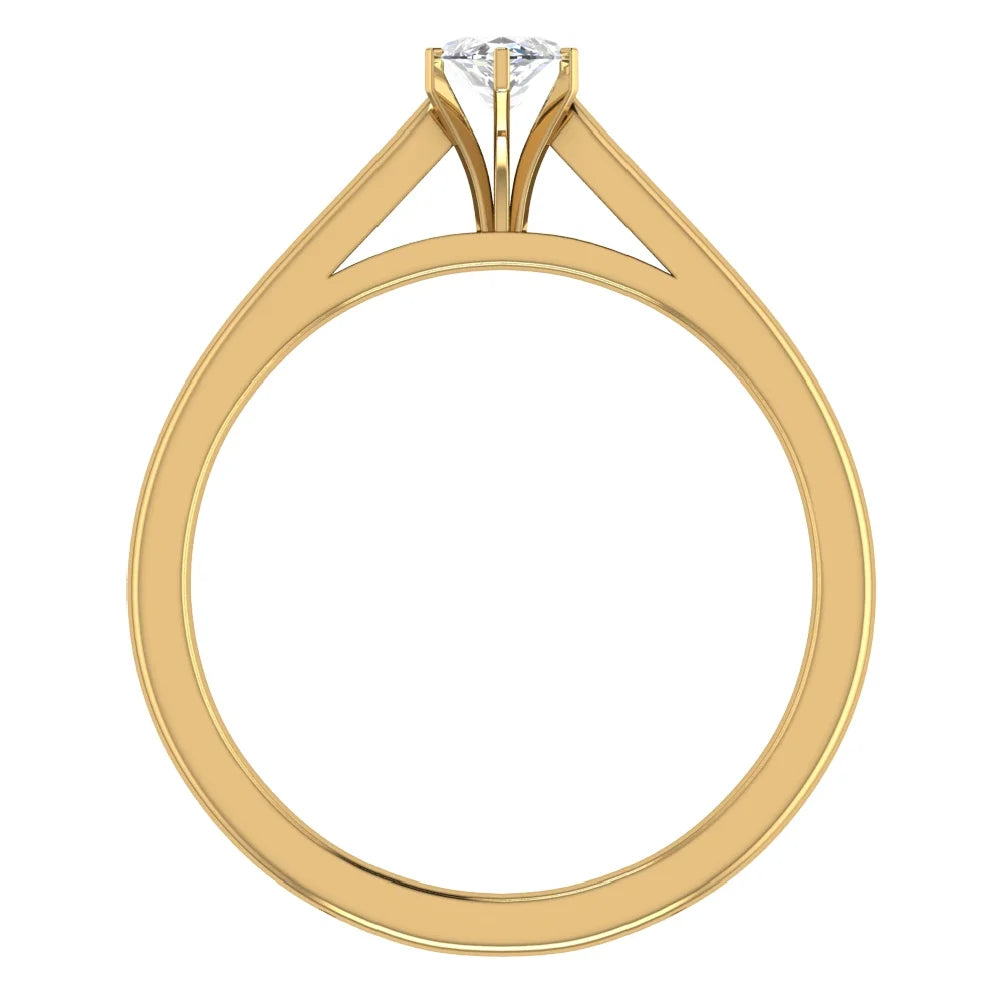 18K Gold Marquise Solitaire Engagement Ring 0.50 Carat GIA Certified U990