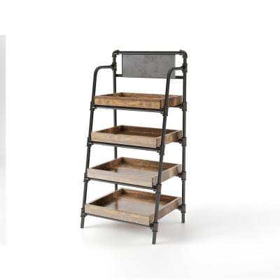 Sand Black 4-Shelf Bookcase E7139
