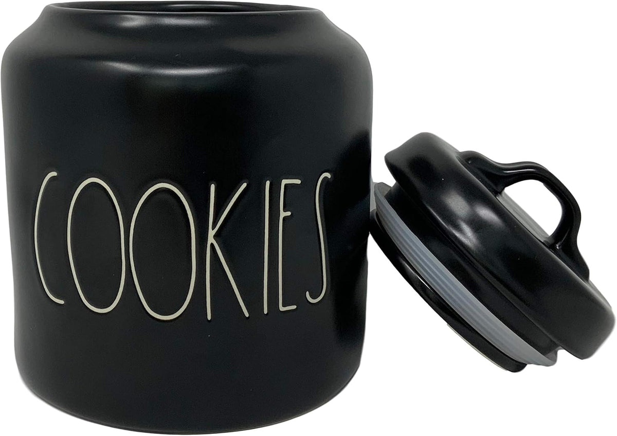 Black Cookie Canister with White Letters, Pack of 2 F561619