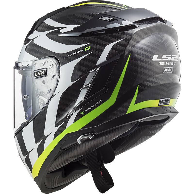 White-Yellow Carbon Helmet, Size 2XL U95841
