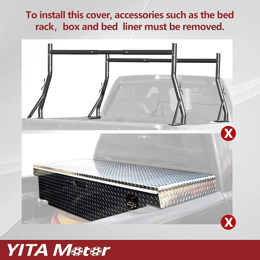 Soft Roll Up Truck Bed Tonneau Cover for 6.6 ft Bed O96222