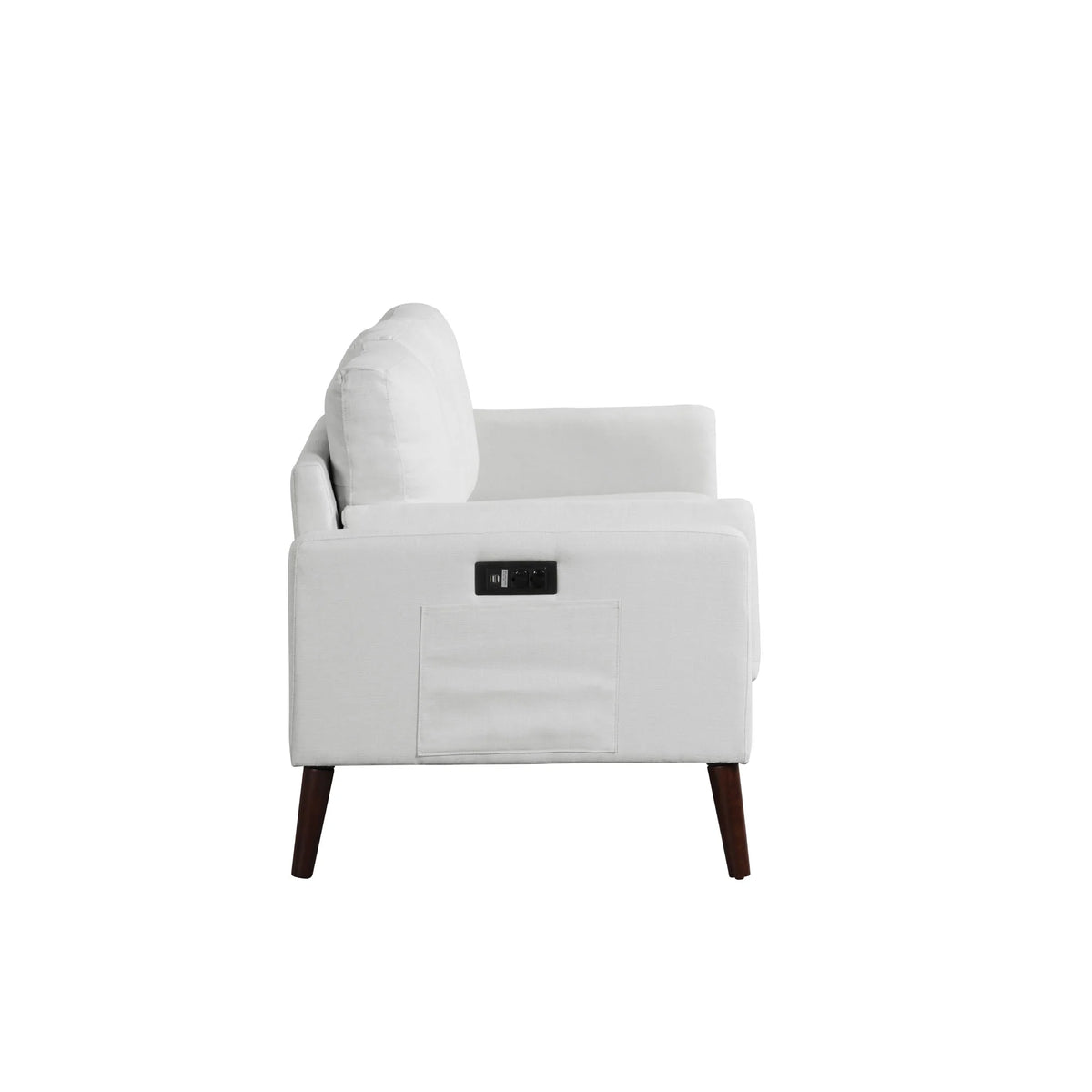 Gray Upholstery Sofa with Side Pocket and USB Power V670047