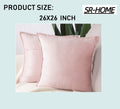 Set of 2 Velvet Decorative Throw Pillow Covers Square with Fringe Cushion Case O840