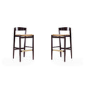 Camel and Dark Walnut Beech Wood Barstool (Set of 2) D6711