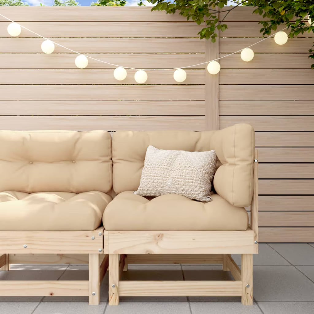 Solid Wood Pine Corner Sofa with Cushions D108