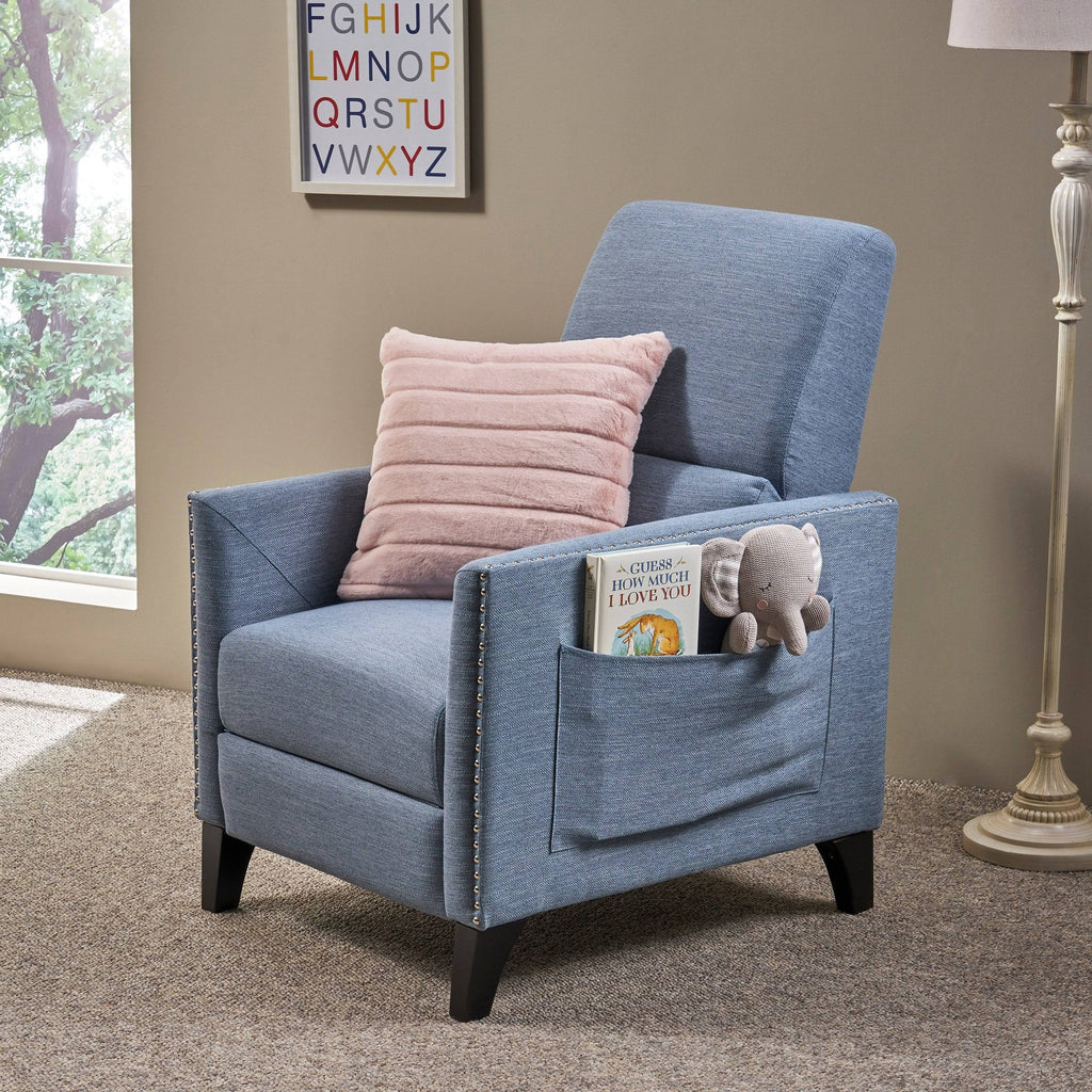 Light Blush Fabric Push Back Recliner N2934