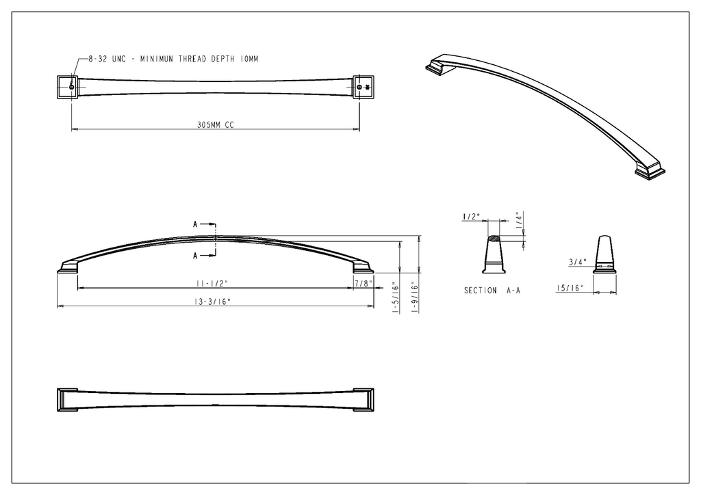 Polished Nickel Cabinet Pull Q883