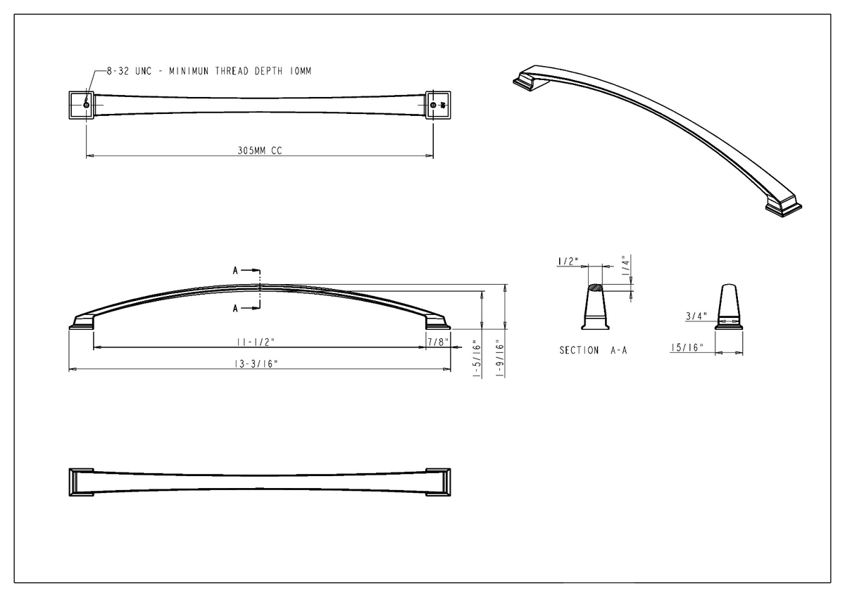 Polished Nickel Cabinet Pull Q883