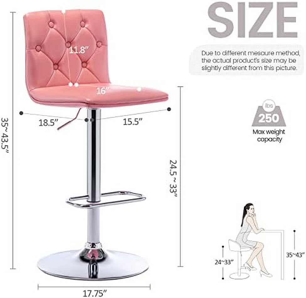 Red PU Leather Swivel Barstools Set of 2 U69239