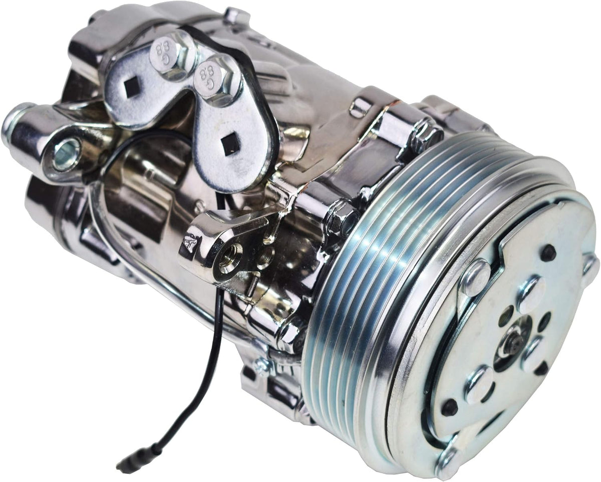 A/C Compressor Sanden SD-7 Type 6-Groove Serpentine Aluminum Housing C554