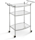 Chrome and Clear Glass Mobile Bar Cart L151