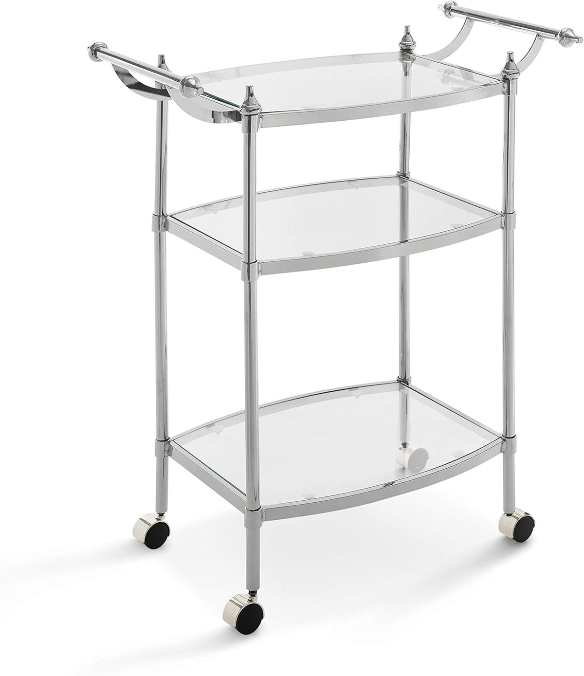Chrome and Clear Glass Mobile Bar Cart L151