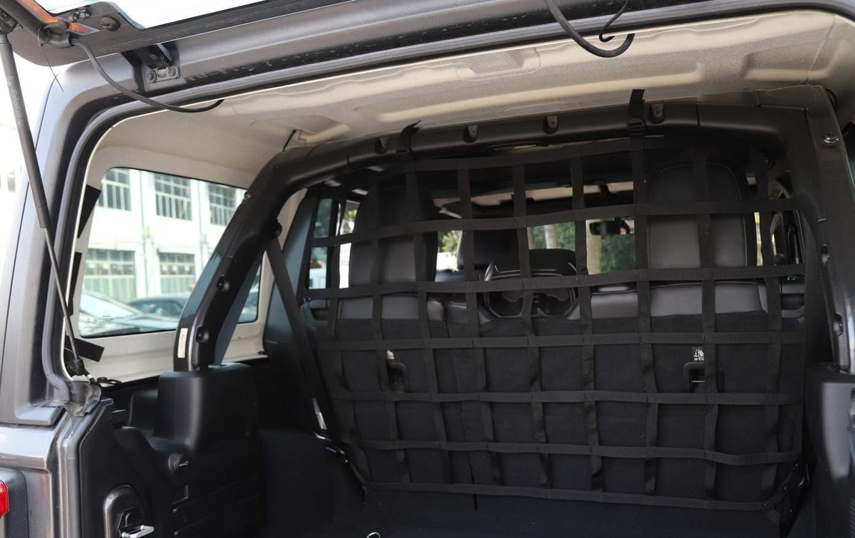 Car Trunk Isolation Net, Cargo Net for Jeep Wrangler JK and JL, JT 2007-2021 Pack of 2 B5497