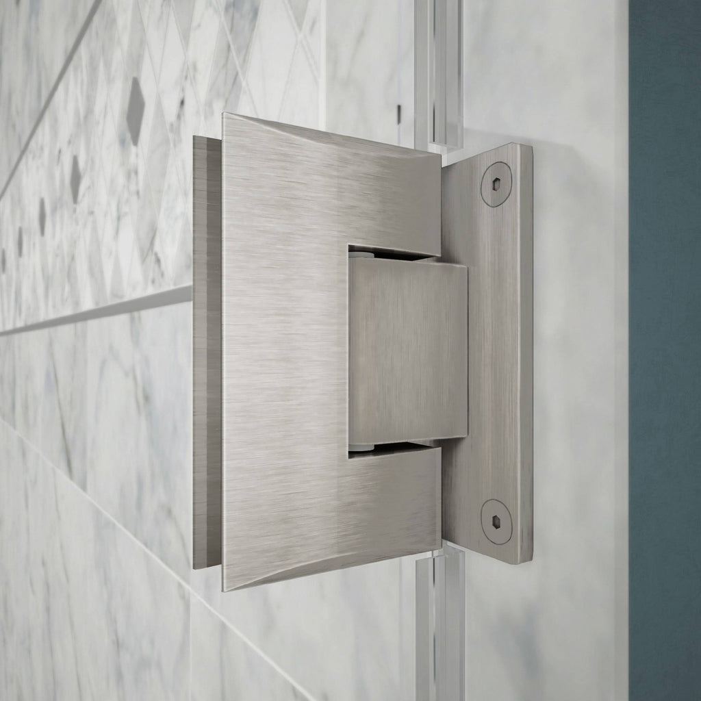 Frameless Hinged Brushed Nickel Shower Door J2004