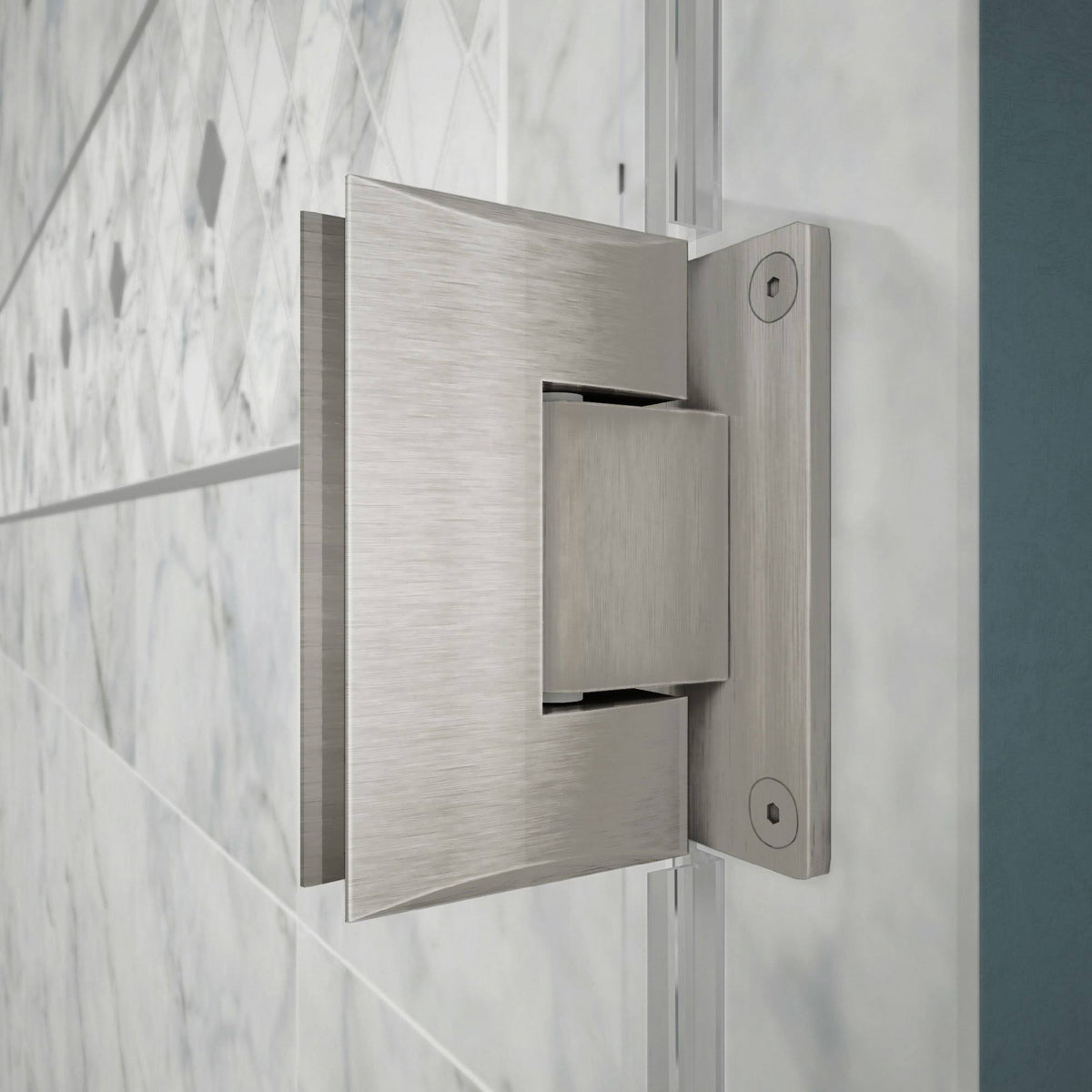Frameless Hinged Brushed Nickel Shower Door J2004