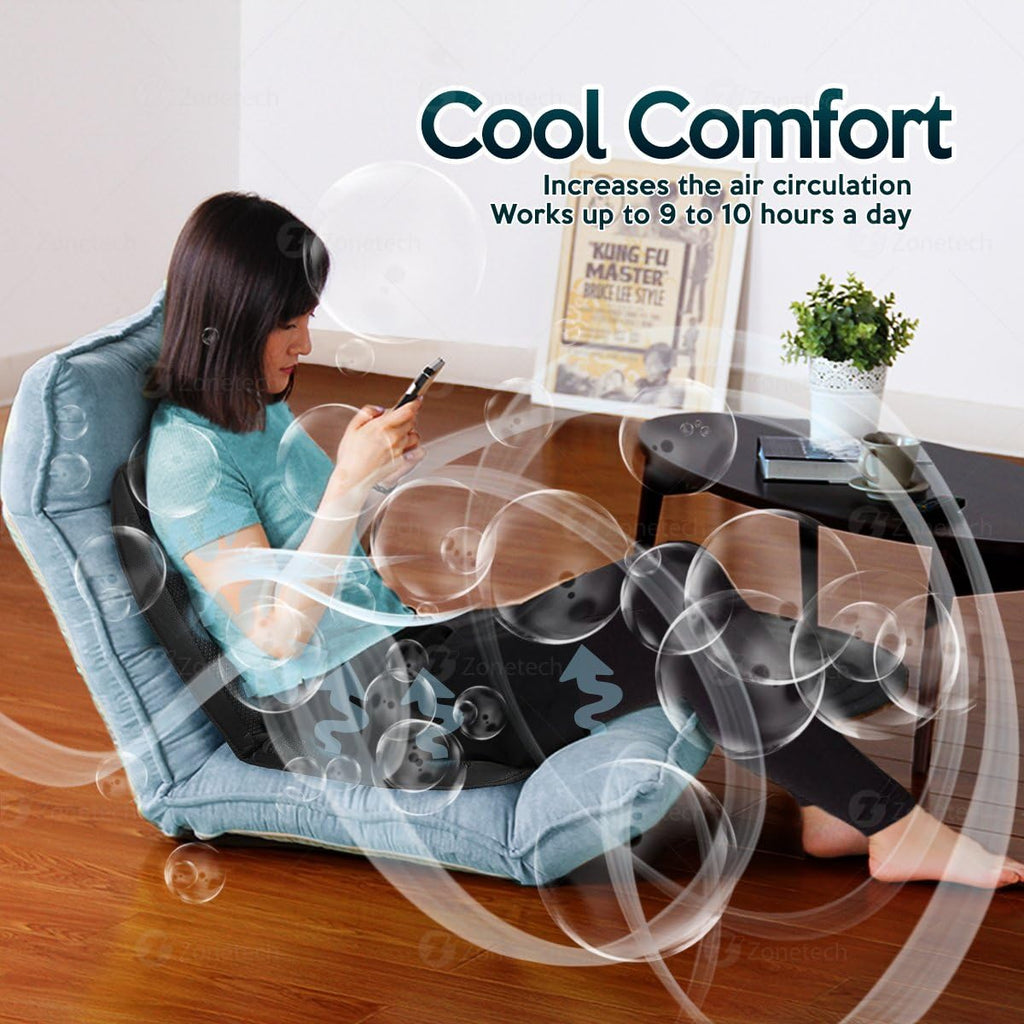 Black 12V Adjustable Cooling Car Seat Cushion S44782