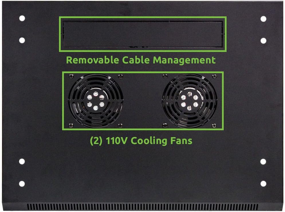 18U Wallmount Cabinet Enclosure 19-Inch Server Network Rack with Locking Glass Door Black S76793