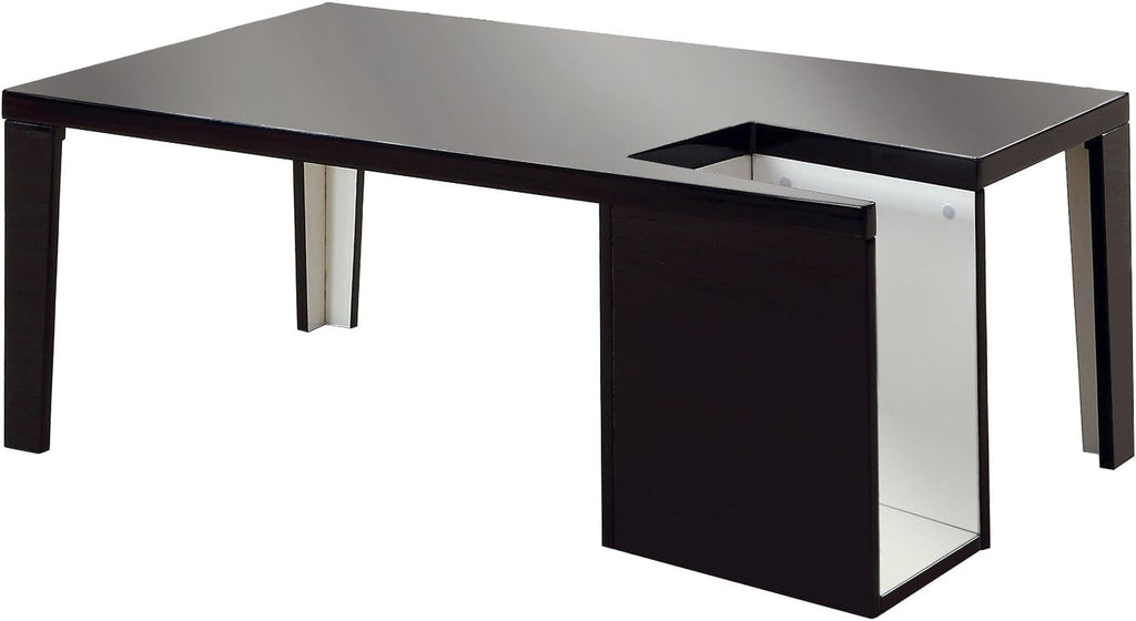 Black and White Coffee Table with Magazine Storage N750012