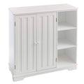 White Beadboard Wooden Storage Cabinet R774237