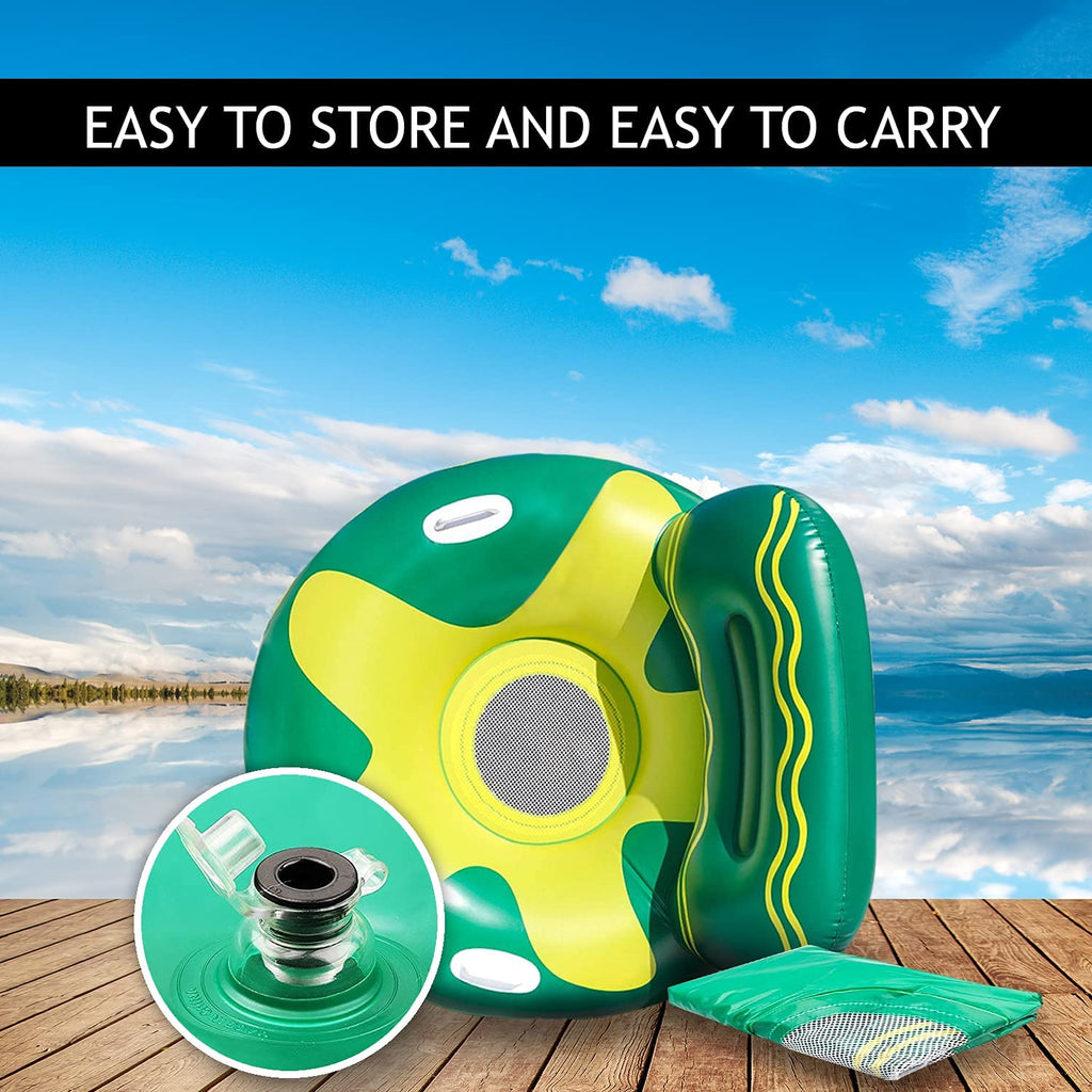 Green/Yellow Inflatable Swimming Pool Float Lounge Chair B7988